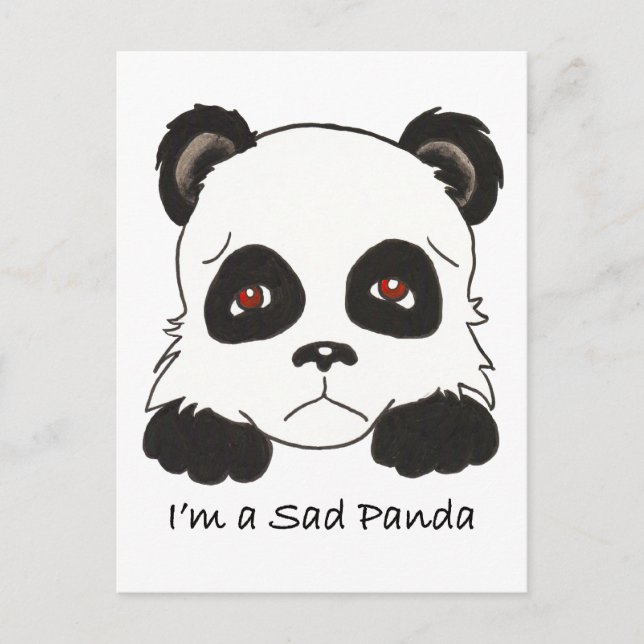 Carte Postale Panda triste (Devant)