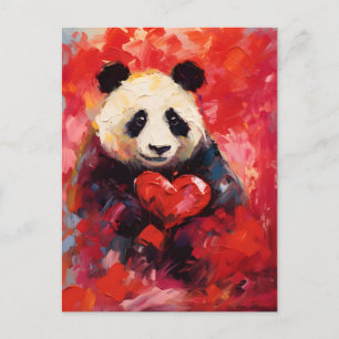 Carte Postale Panda Valentines