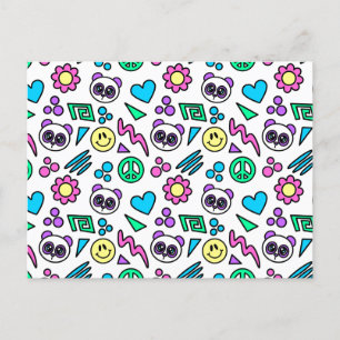 Carte Postale Pandas Y2K en blanc - 1000Pandas par Amanda Roos