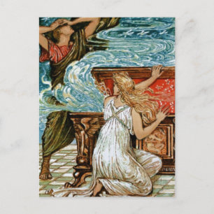 Carte Postale Pandora ouvre la boîte