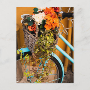 Carte Postale Panier à vélos bleu