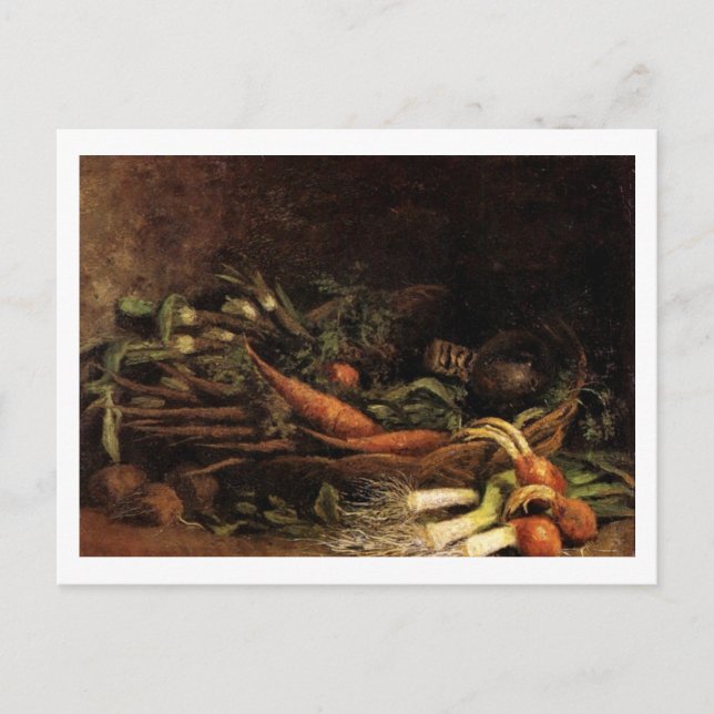 Carte Postale Panier à vie fixe de légumes Van Gogh Art (Devant)