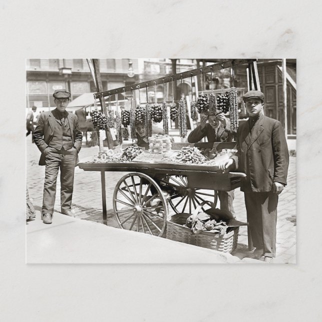 Carte Postale Panier alimentaire en Little Italy, 1908 (Devant)