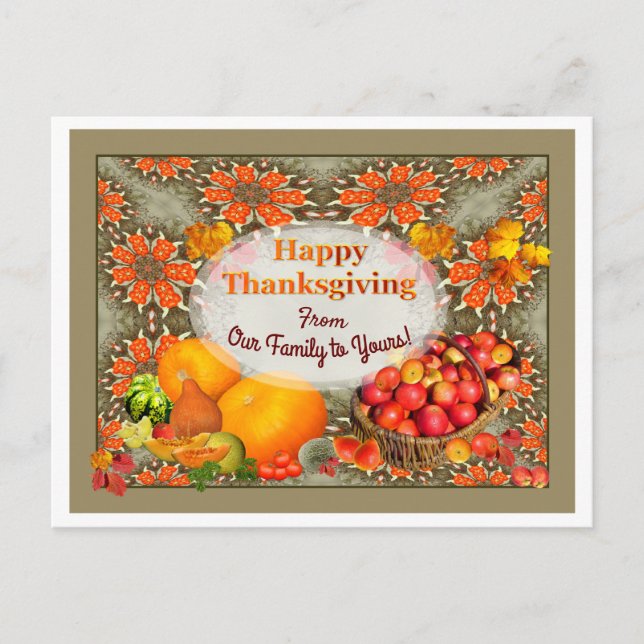 Carte postale Panier Apple Thanksgiving Holiday (Devant)