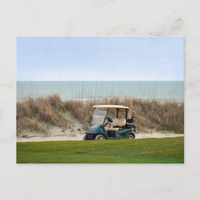 Carte Postale Panier de golf au dix-huitième trou, île de Kiawah (Devant)