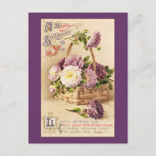 Carte Postale Panier de mamans Vintage Anniversaire