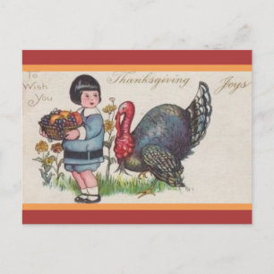 Carte Postale Panier vintage Fruit Turquie Thanksgiving