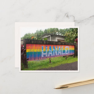 Carte Postale Panneau arc-en-ciel de Hanalei Kauai Hawaï vierge