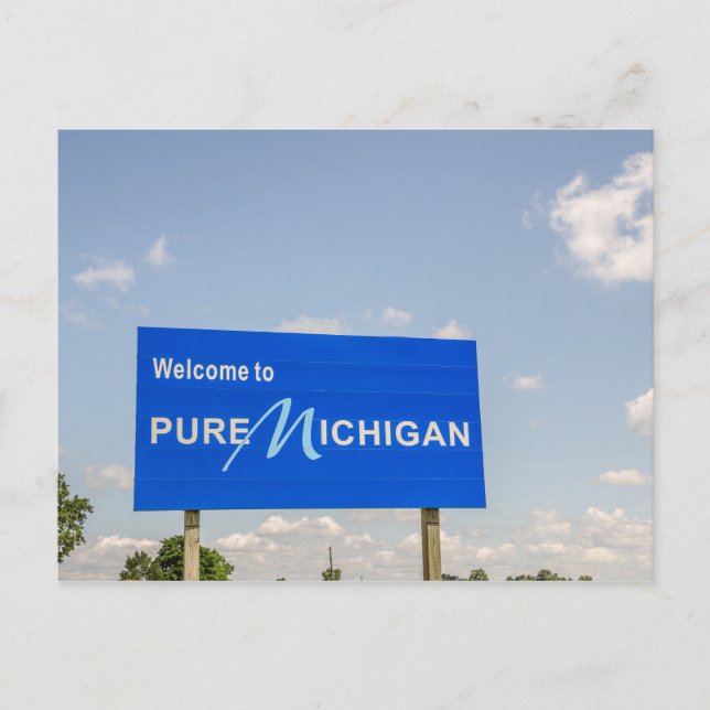 Carte Postale Panneau bleu Pure Michigan (Devant)