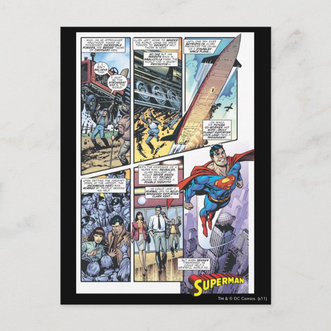 Carte Postale Panneau comique de Superman - les origines 2 de (Devant)