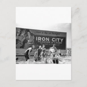 Carte Postale Panneau d'affichage de la bière, 1938