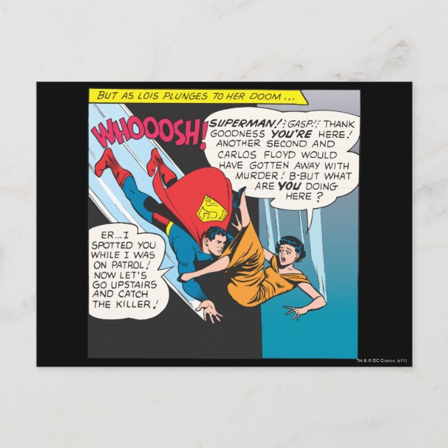 Carte Postale Panneau de BD Superman - Lois Plunges (Devant)