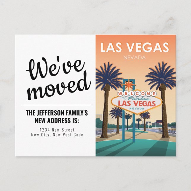 Carte Postale Panneau de bienvenue de Las Vegas Coucher de solei (Devant)