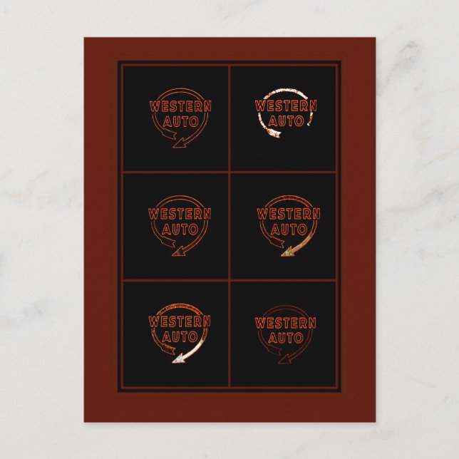 Carte Postale Panneau de construction automobile de l'Ouest Kans (Devant)