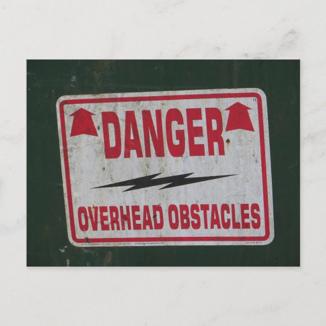 Carte Postale Panneau de danger (Devant)