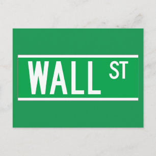 Carte Postale Panneau de la rue Wall Street, New York