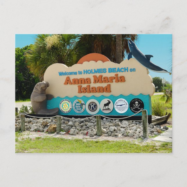 Carte Postale Panneau de l'île Anna Maria (Devant)