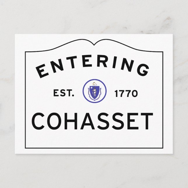 Carte Postale Panneau de rue COHASSET MASSACHUSETTS (Devant)