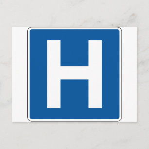 Carte Postale Panneau de rue de l'hôpital