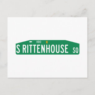 Carte Postale Panneau de rue de Rittenhouse Carré, Philadelphie