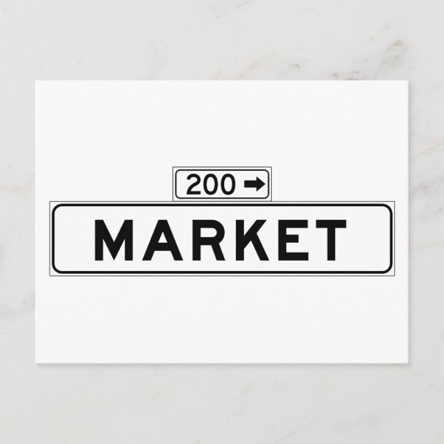 Carte Postale Panneau de rue Market St, San Francisco (Devant)