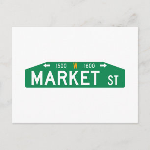 Carte Postale Panneau de rue Market Street, Philadelphie, PA