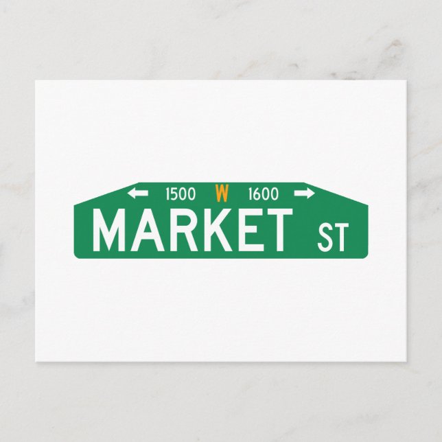 Carte Postale Panneau de rue Market Street, Philadelphie, PA (Devant)