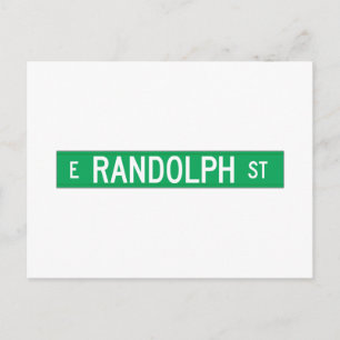 Carte Postale Panneau de rue Randolph, Chicago, IL