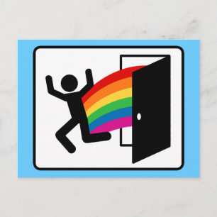 Carte Postale Panneau de Sortie de Coming Out