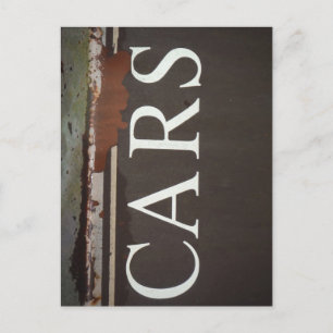 Carte Postale Panneau de voiture ancienne de dépanneuse CARS