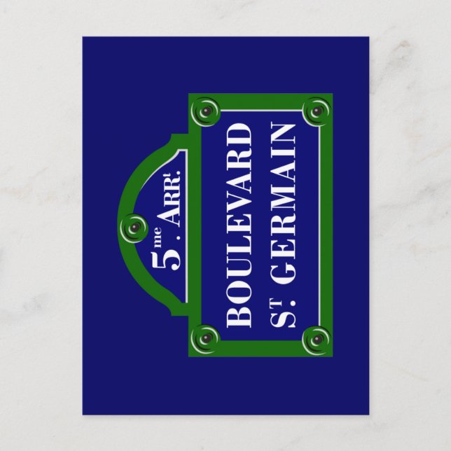 Carte Postale Panneau du boulevard Saint-Germain, Paris (Devant)