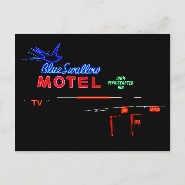 Carte Postale Panneau du Motel Blue Swallow, Tucumcari, Nouveau- (Devant)