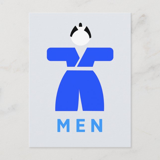 Carte Postale Panneau japonais, toilette homme (Devant)