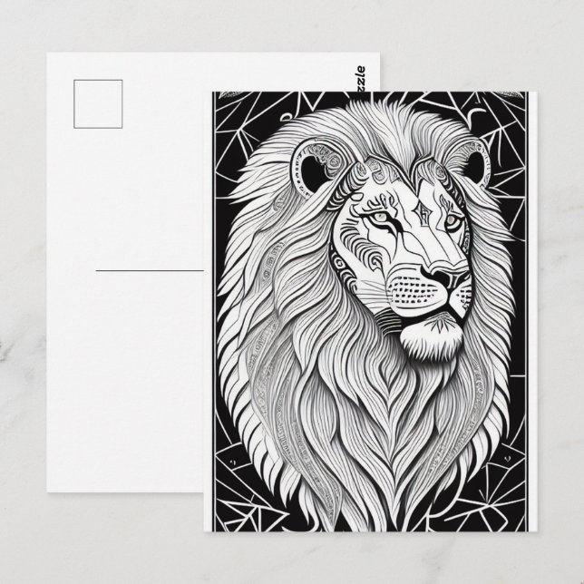 Carte Postale Panneau Léon Zodiaque - Lion astrologique (Devant / Derrière)