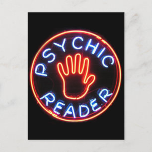 Carte Postale Panneau Neon du lecteur psychique