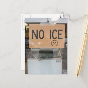 Carte Postale panneau pas de glace dans une fenêtre