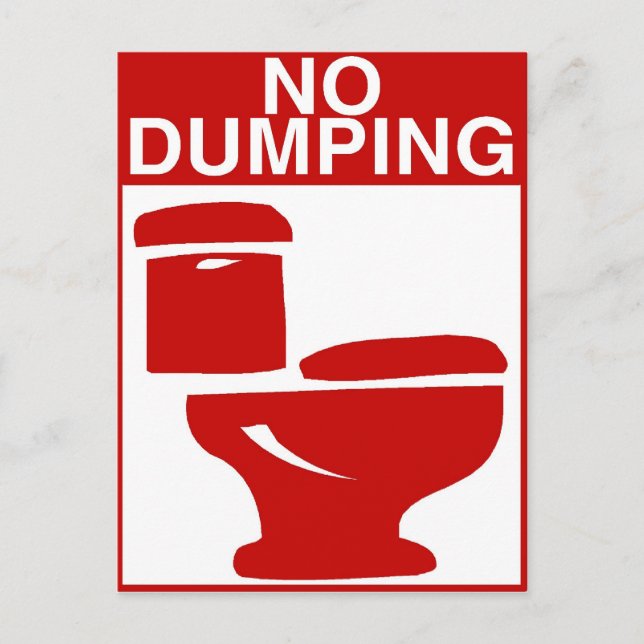 Carte Postale Panneau Pas de toilette de dumping (Devant)