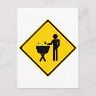 Carte Postale Panneau principal de la route du grill