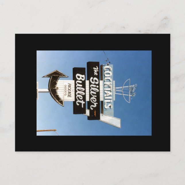 Carte Postale Panneau rétro Vintage néon. (Devant)