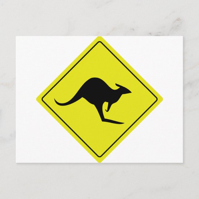 Carte Postale panneau routier australien kangourou australie (Devant)