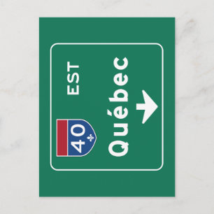 Carte Postale Panneau routier Québec-Canada