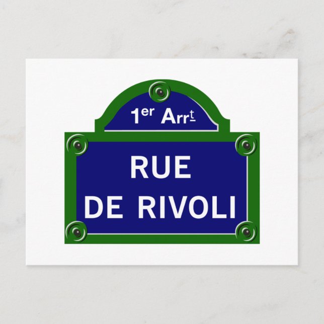 Carte Postale Panneau rue de Rivoli, Paris (Devant)
