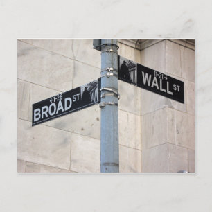 Carte Postale Panneau Wall Street New York