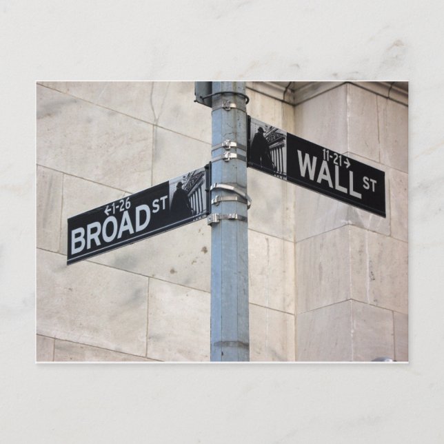 Carte Postale Panneau Wall Street New York (Devant)