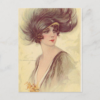 Carte Postale Panneaux d'antiquités Vintages, portraits de femme