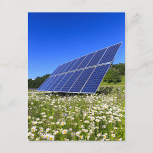 Carte Postale Panneaux solaires avec paysage rural