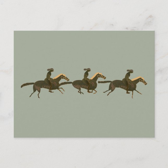 Carte Postale Panoply - Vase grec ancien art chevaux & cavaliers (Devant)