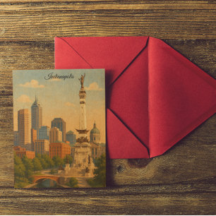 Carte Postale Panorama de la ville d'Indianapolis dans l'Indiana