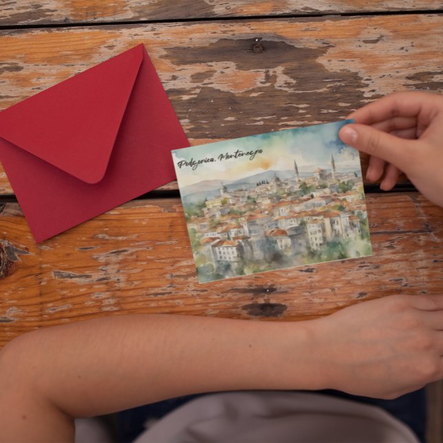 Carte Postale Panorama de Podgorica Monténégro (podgorica montenegro panorama view postcard)