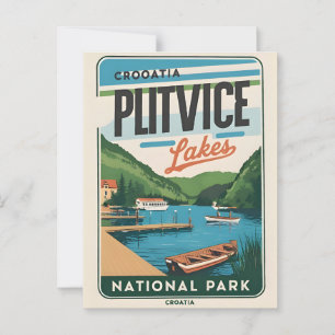Carte postale panoramique des lacs de Plitvice Cro